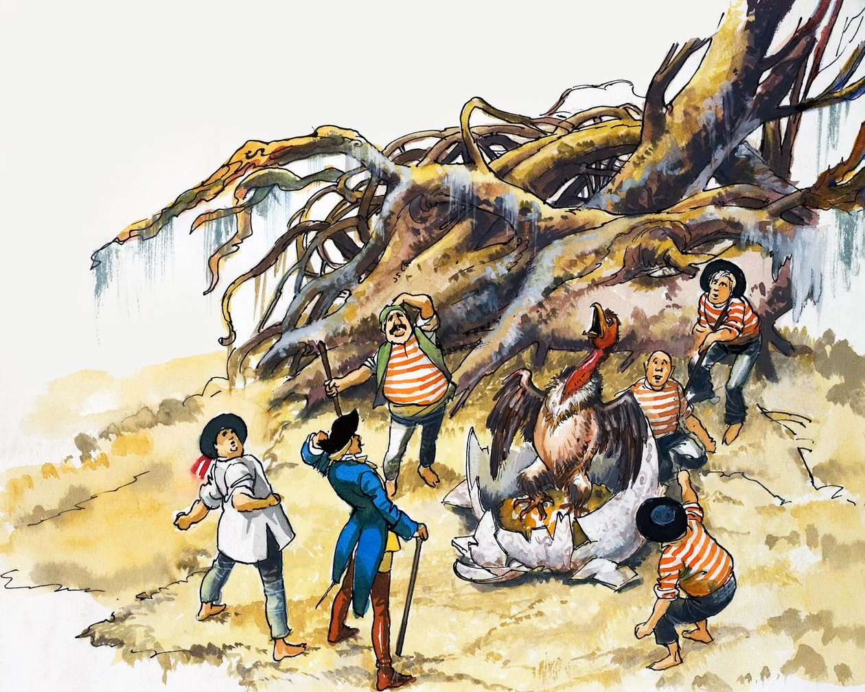 Le meravigliose avventure del Barone di Munchausen (gouache su carta) da Nadir Quinto