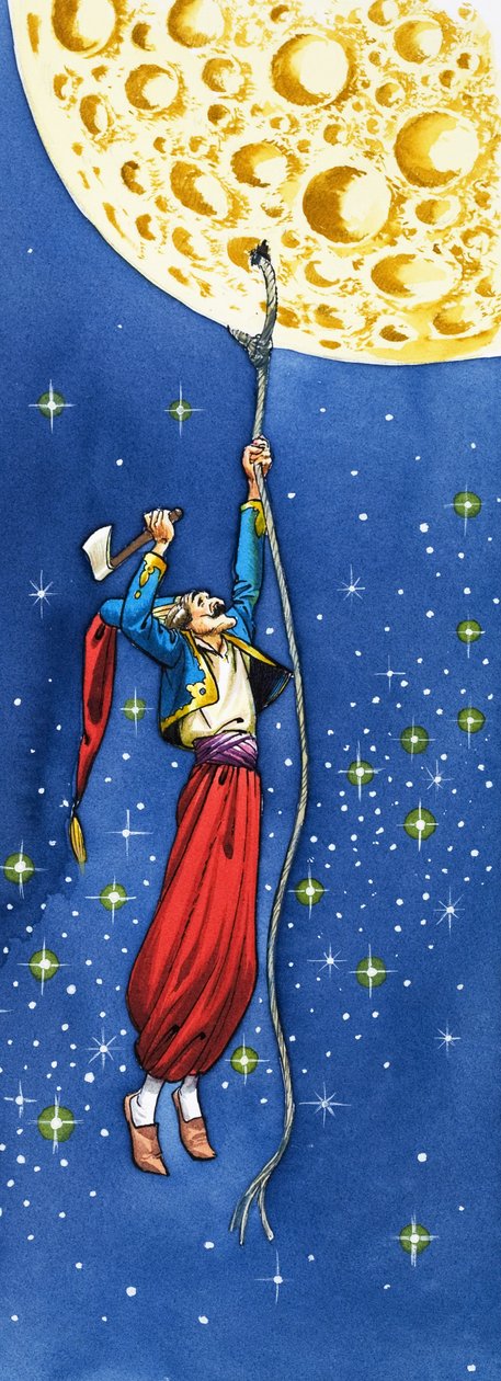 Le meravigliose avventure del Barone di Munchausen (gouache su carta) da Nadir Quinto