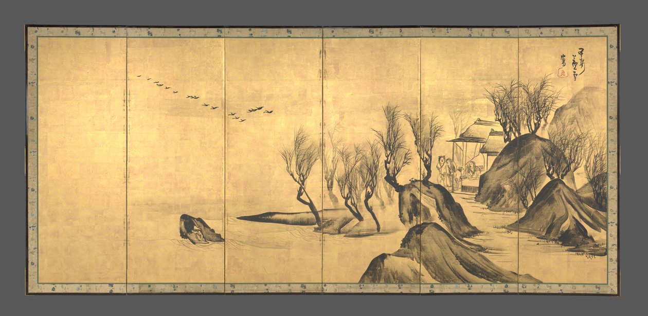 Paesaggi con i letterati cinesi Su Shi e Tao Qian da Nagasawa Rosetsu