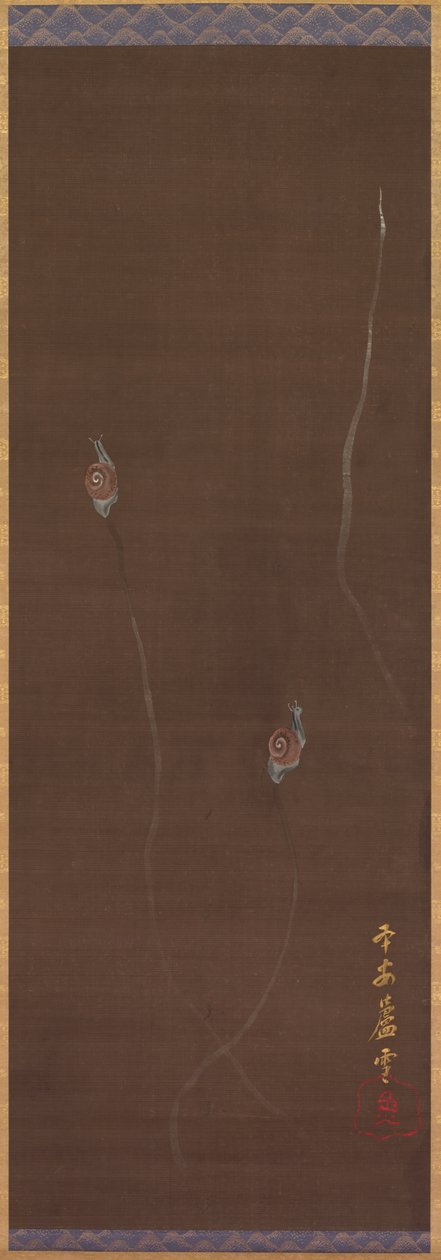 Lumache su un muro, 1700s da Nagasawa Rosetsu