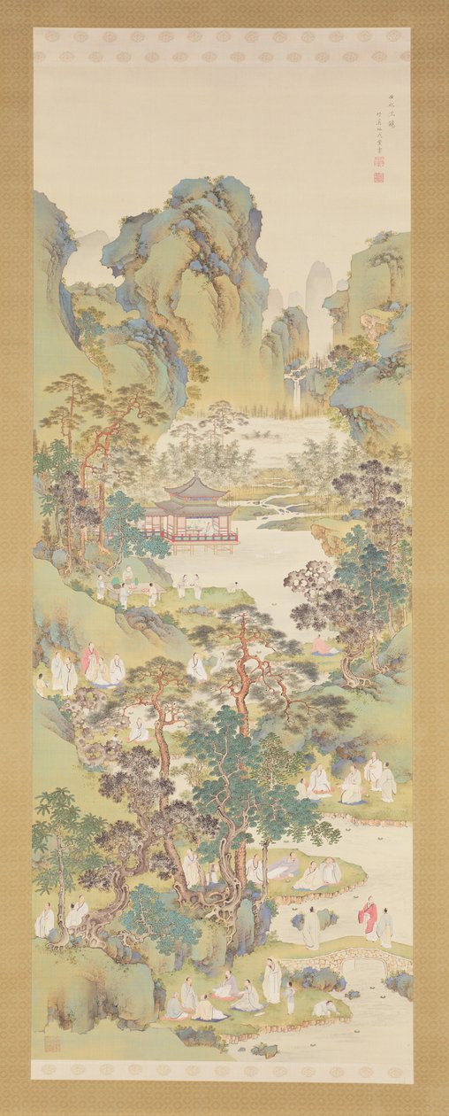 Raccolta di poesie al padiglione delle orchidee da Nakabayashi Chikkei