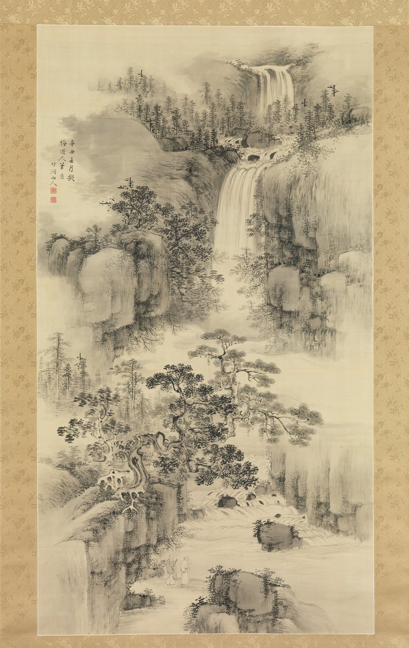 Paesaggio con cascata, 1841 da Nakabayashi Chikuto