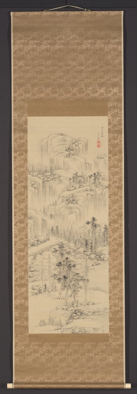 Alberi tra le nuvole su montagne stratificate (Jûzan umbokuzu) da Nakabayashi Chikuto