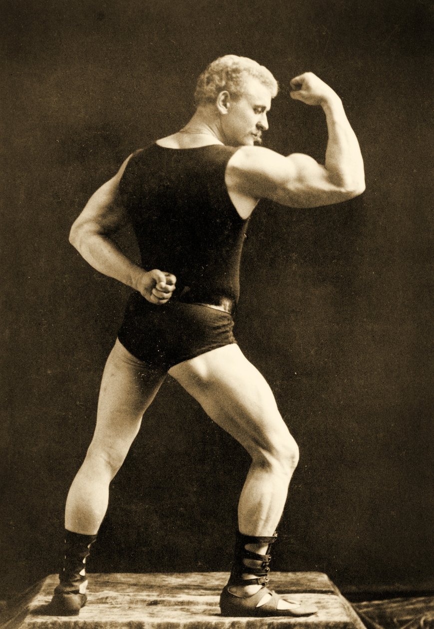 Eugen Sandow, in posa classica greco-romana, c.1893 da Napoleon Sarony