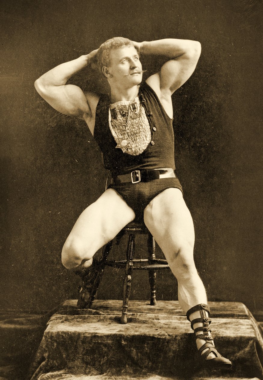 Eugen Sandow, in posa classica greco-romana, c.1893 da Napoleon Sarony