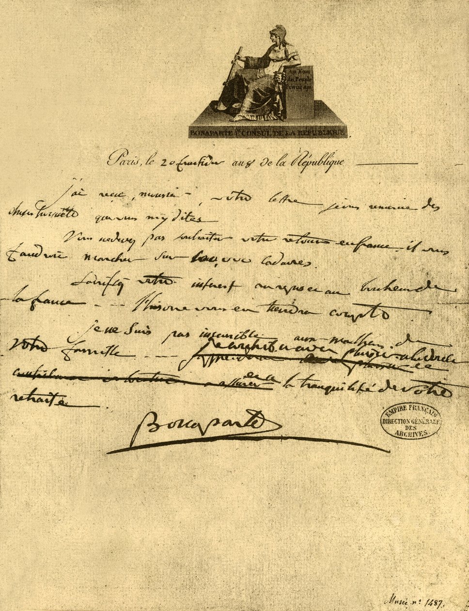 Lettera del Primo Console Napoleone Bonaparte al Conte di Provenza, 6 settembre 1800, 1921 da Napoleon Bonaparte I