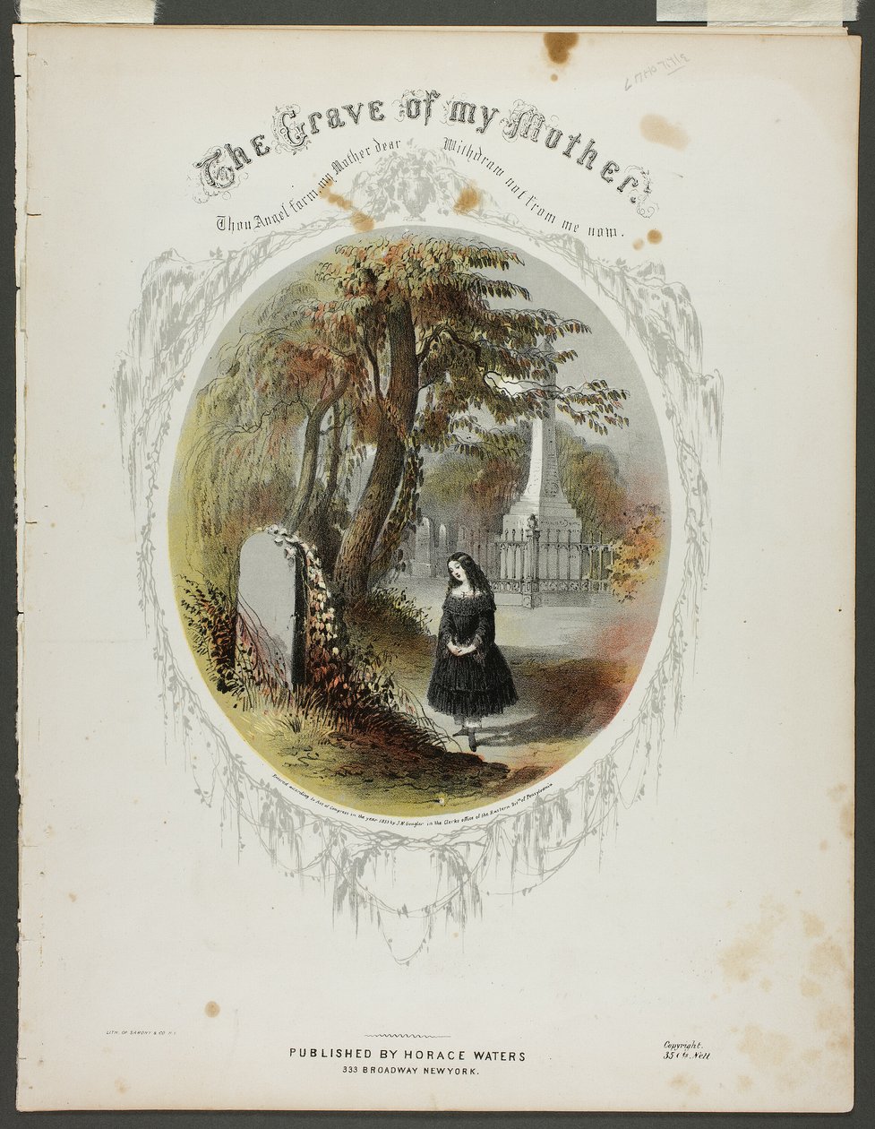 La tomba di mia madre da Napoleon Sarony