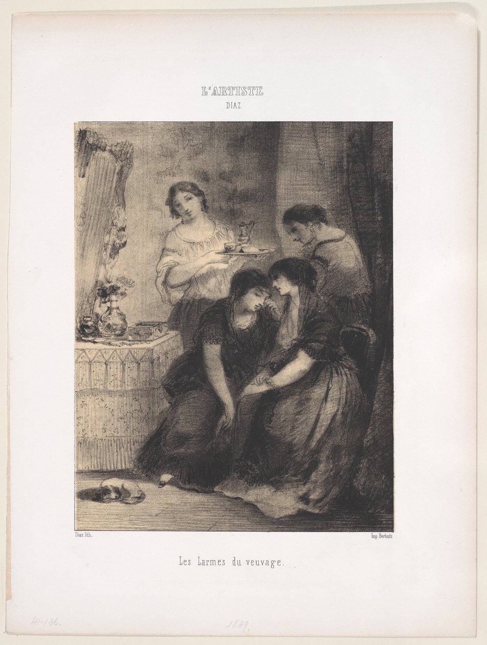 Le lacrime della vedovanza, 1830-76 da Narcisse Virgile Diaz de la Peña