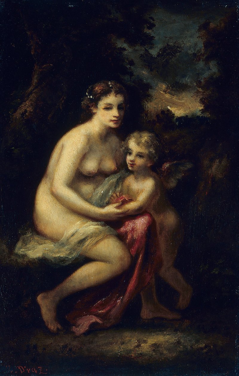 Educazione di Cupido da Narcisse Virgile Diaz de la Peña