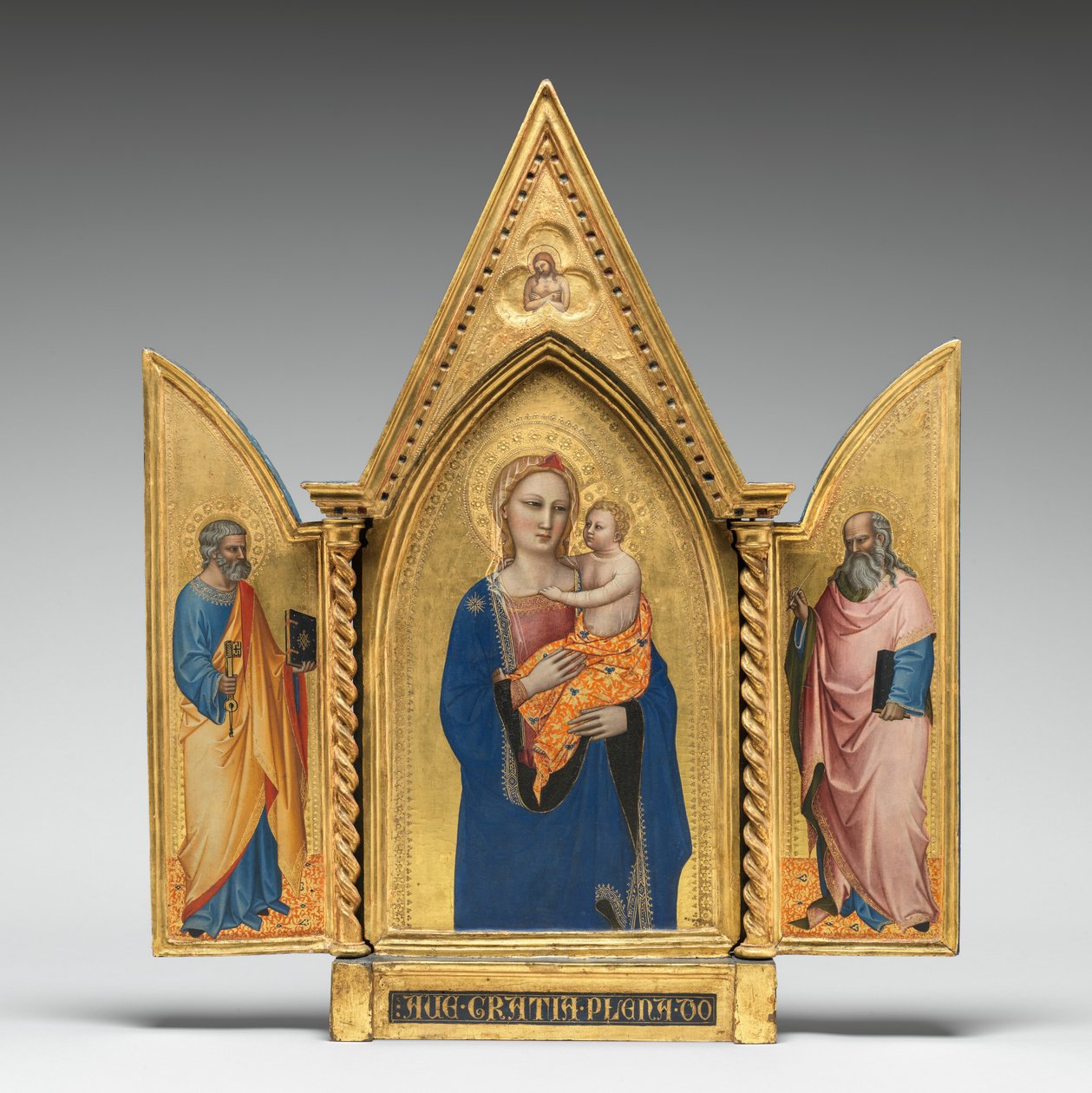 Madonna e Bambino, con i Santi Pietro e Giovanni Evangelista, e Uomo dei Dolori (intero trittico) da Nardo di Cione