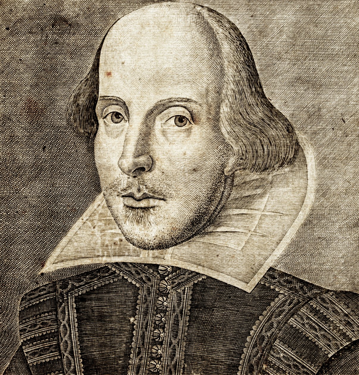 Ritratto di William Shakespeare sul frontespizio di Commedie, storie e tragedie da Nathan Benn
