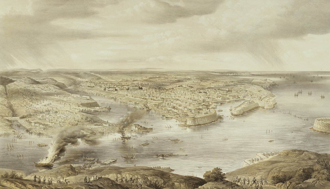 Le rovine insanguinate di Sebastopoli, 10 settembre 1855, inciso da Day und Son, pubblicato nel 1857 da Nathaniel Whittock