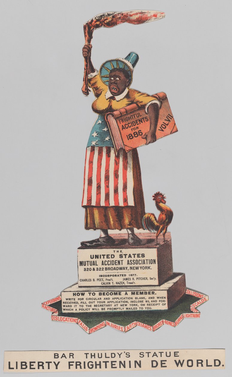 Statua di Bar Thuldy: Libertà che Spaventa il Mondo da Currier and Ives