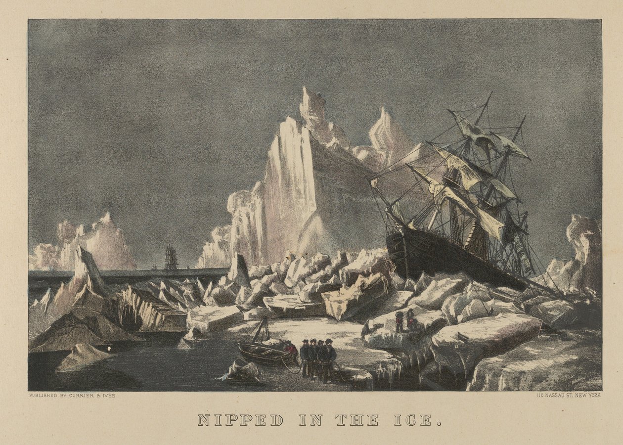 Bloccato nel ghiaccio, 1876-94 da Currier and Ives