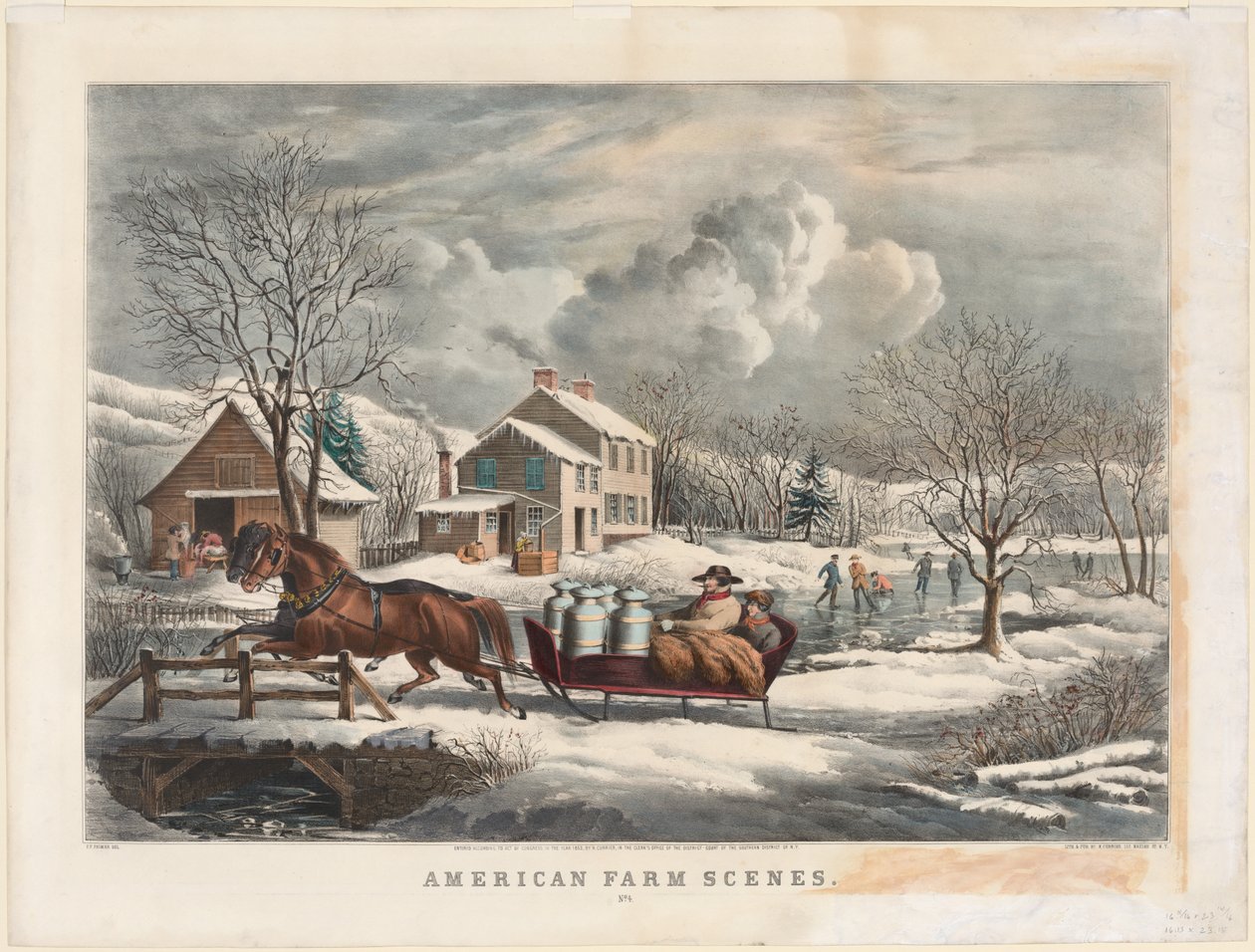 Scene di fattoria americana, inverno da Nathaniel Currier