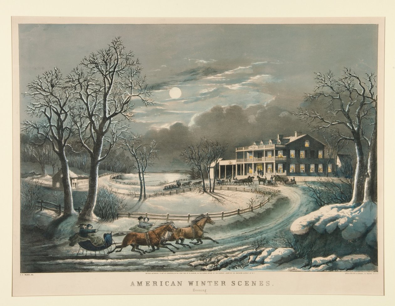 Scene invernali americane. Sera da Nathaniel Currier