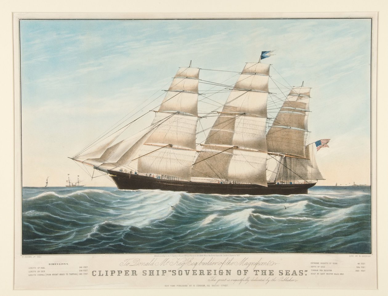 Nave clipper “Sovereign of the Seas” da Nathaniel Currier