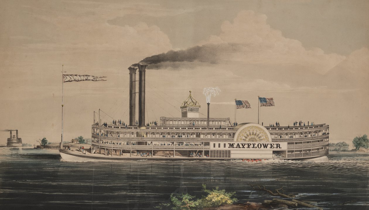 Battello a vapore ad alta pressione Mayflower da Nathaniel Currier