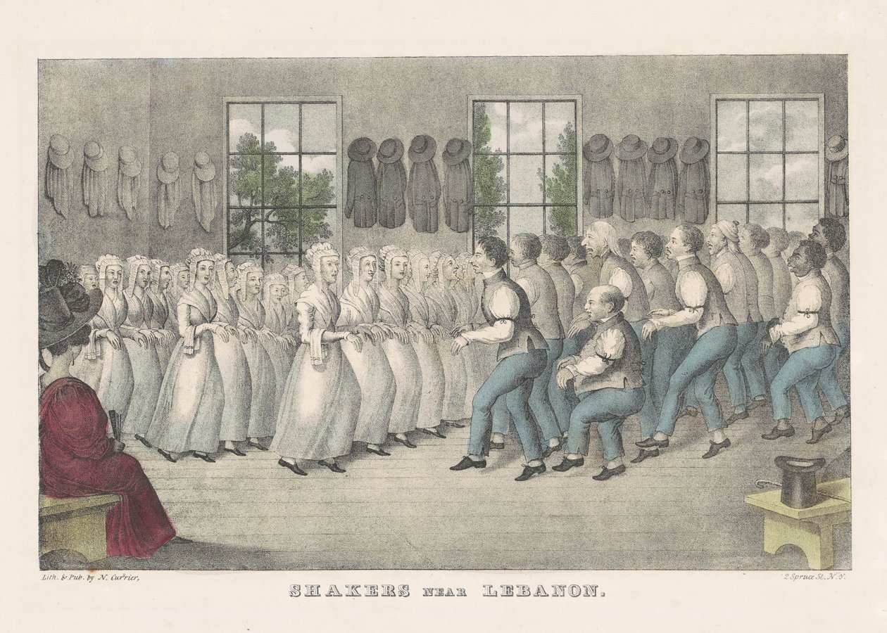 Shakers vicino a Lebanon, c.1830 da Nathaniel Currier