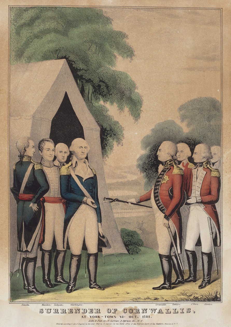 Resa di Cornwallis: A York-Town Va. Ott. 1781 da Nathaniel Currier