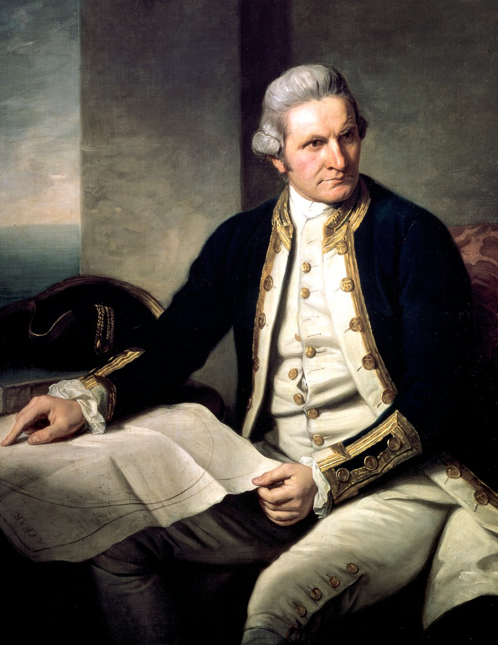 James Cook, esploratore inglese, navigatore e idrografo, 1775-1776 da Nathaniel Dance Holland