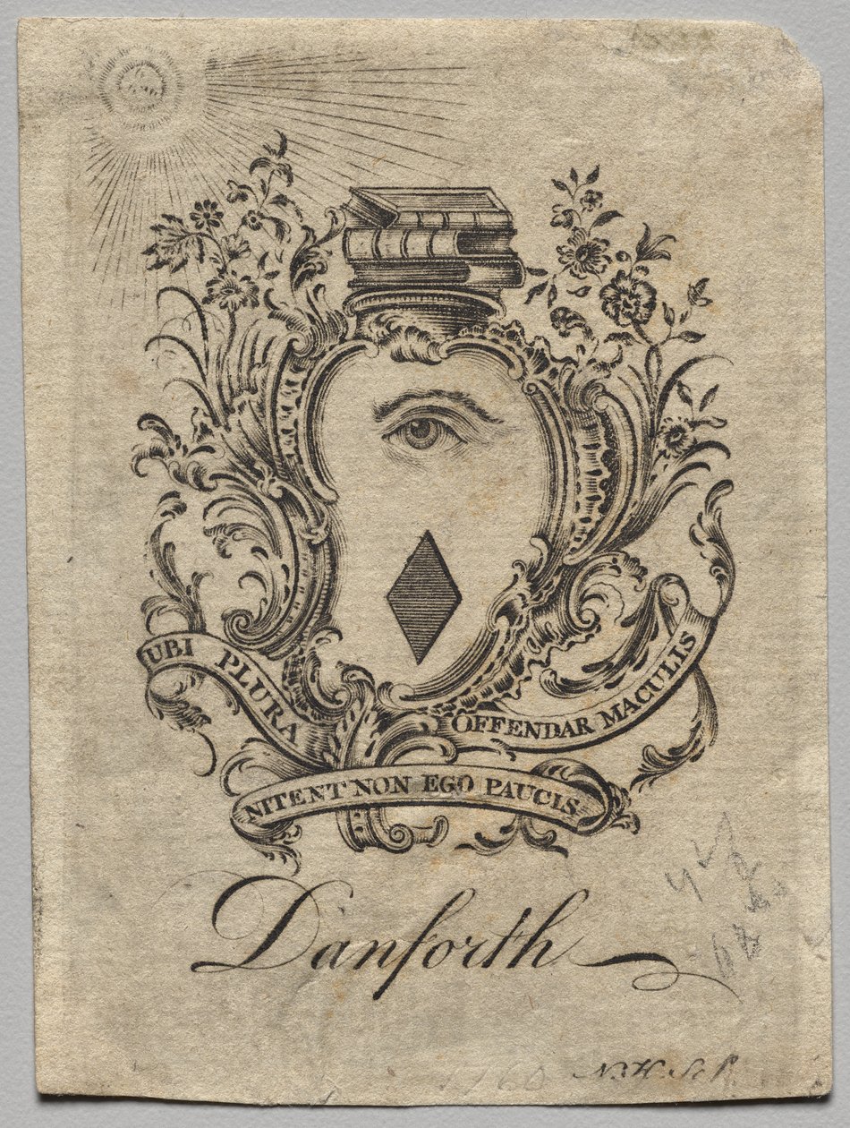 Ex Libris: Stemma con iscrizione Danforth da Nathaniel Hurd