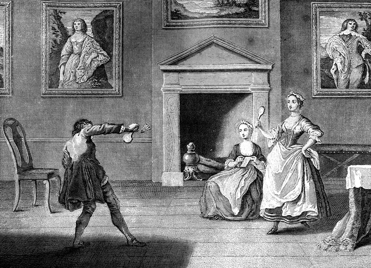 Volano e racchetta, 1743 da Nathaniel Parr