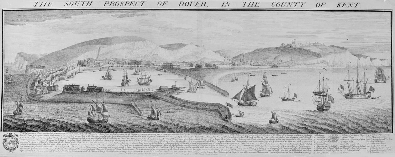 Il prospetto sud di Dover nella contea di Kent da Nathaniel and Samuel  Buck