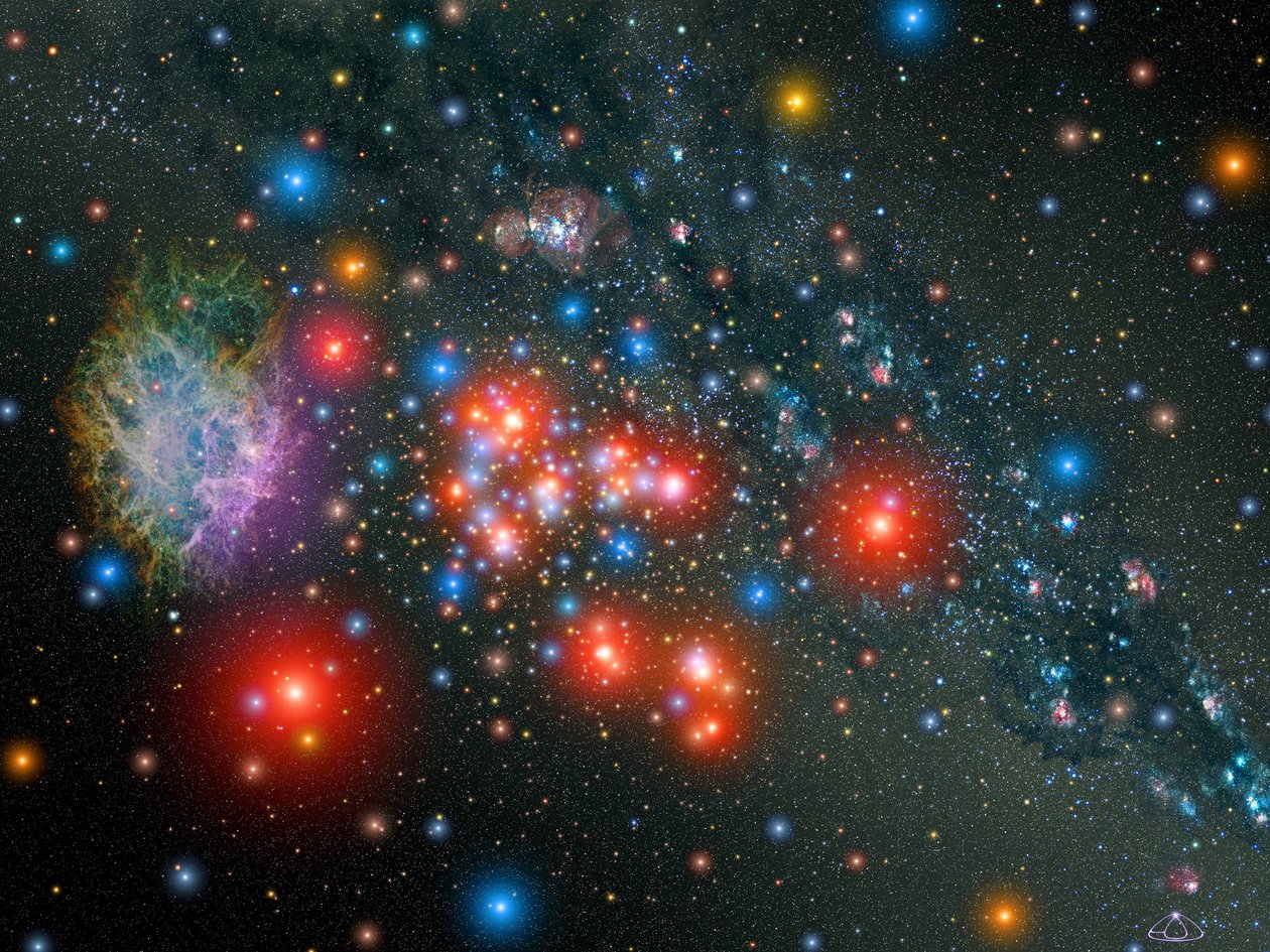 Impressione artistica di un ammasso stellare massiccio all