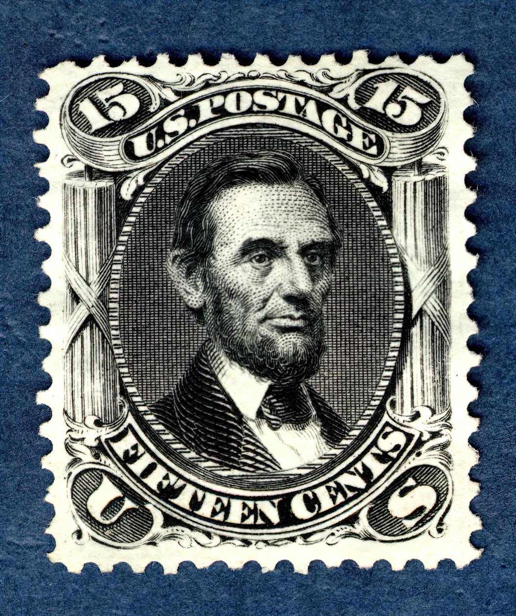 Francobollo da 15 centesimi di Abraham Lincoln, ristampa singola, 1875 da National Bank Note Company