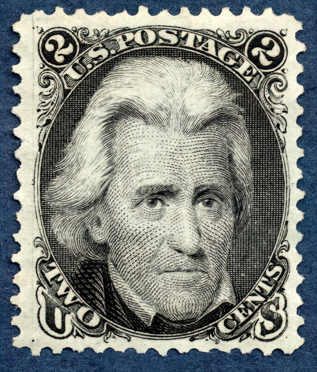 2c Andrew Jackson ristampa singola, 1875 da National Bank Note Company