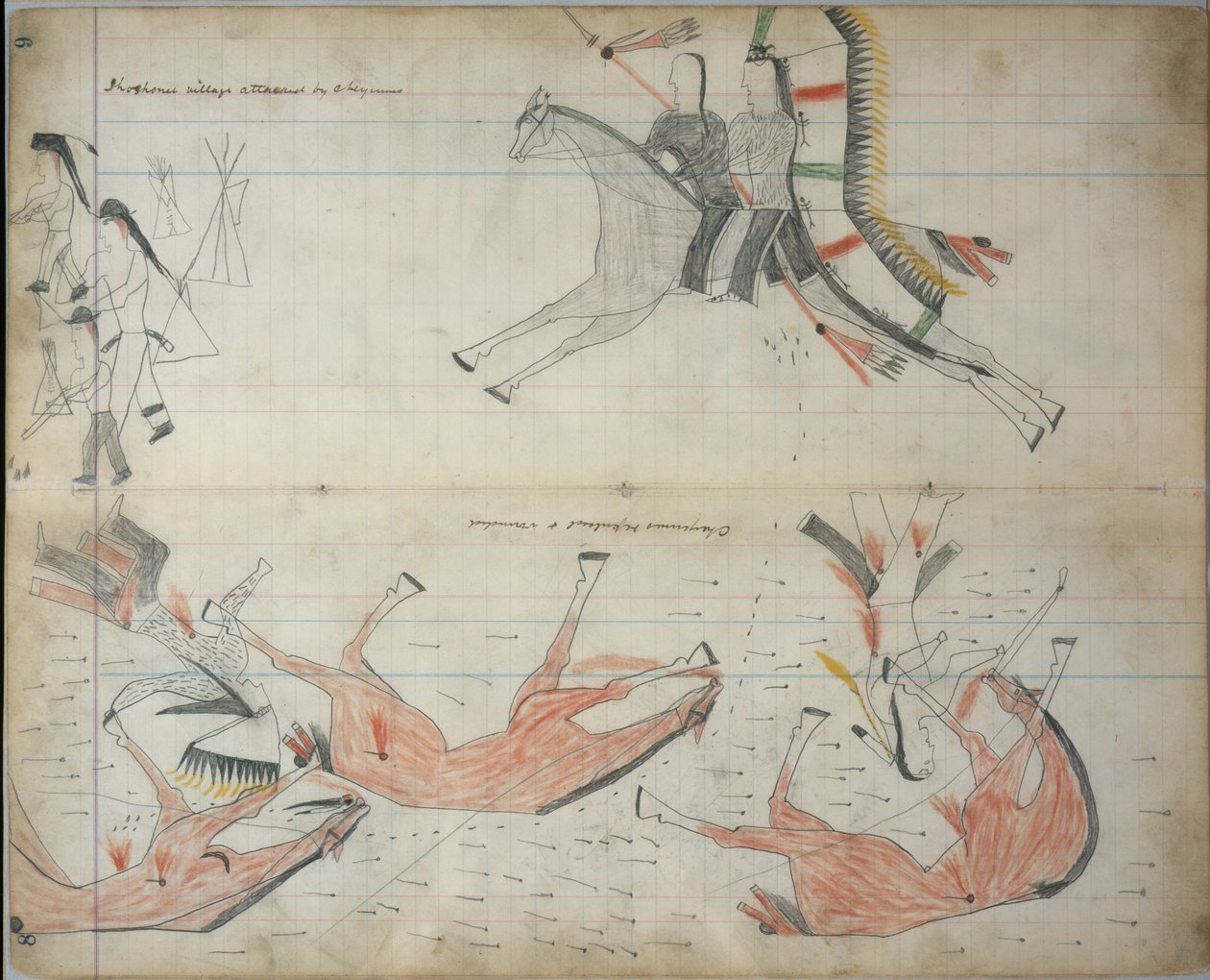 Cheyennes respinti e feriti, c.1877-79 da Native American
