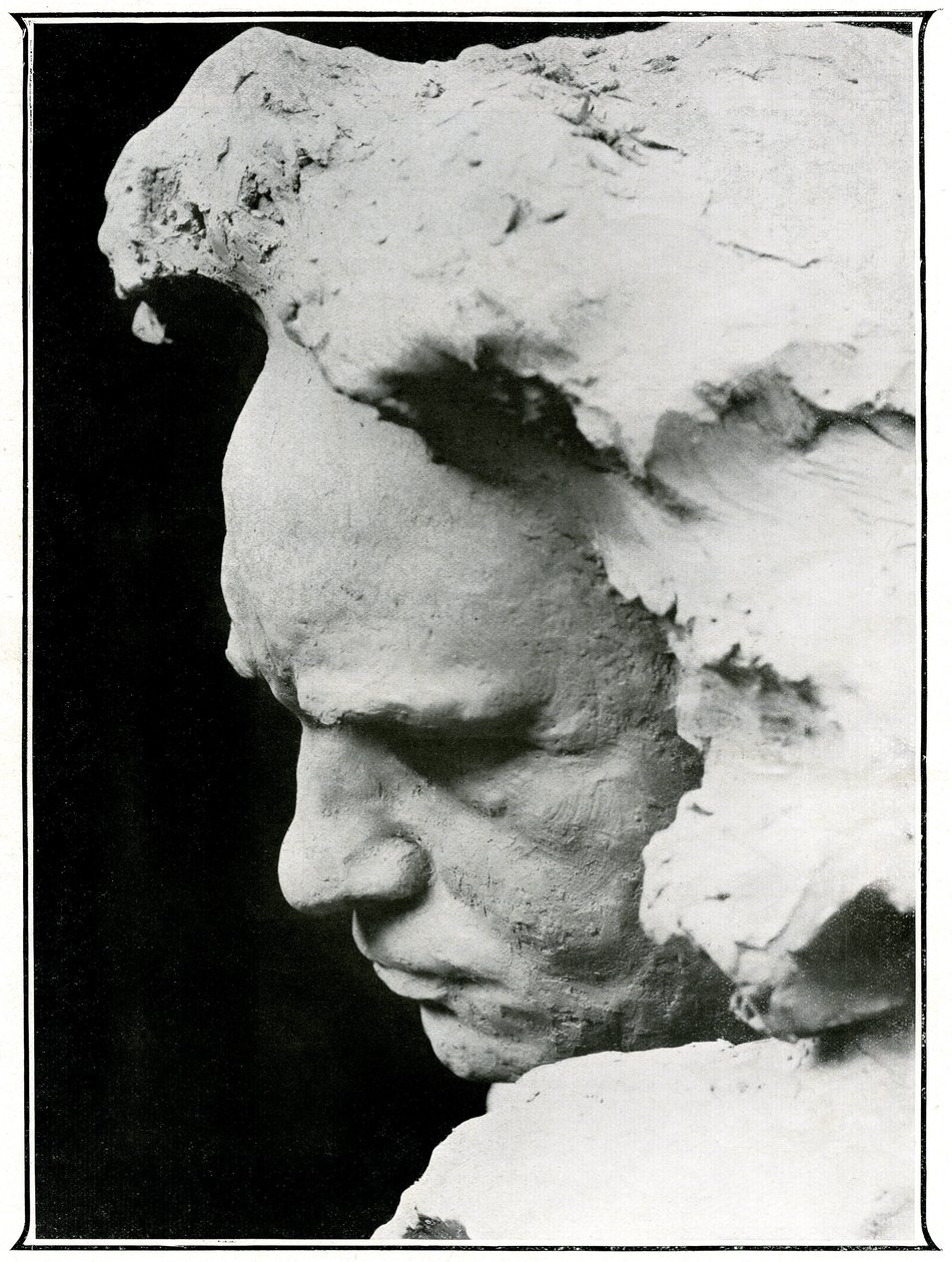 Profilo di Ludwig van Beethoven (1770-1827), dettaglio di un busto in bronzo da Naum Aronson