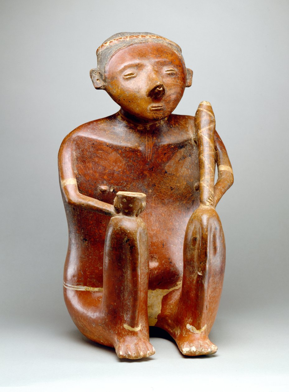 Maschio seduto (terracotta) da Nayarit