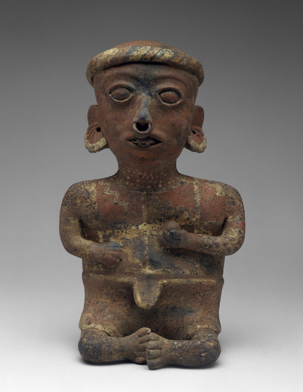 Figura maschile, parte di coppia seduta, 300 a.C.-300 d.C. da Nayarit Nayarit