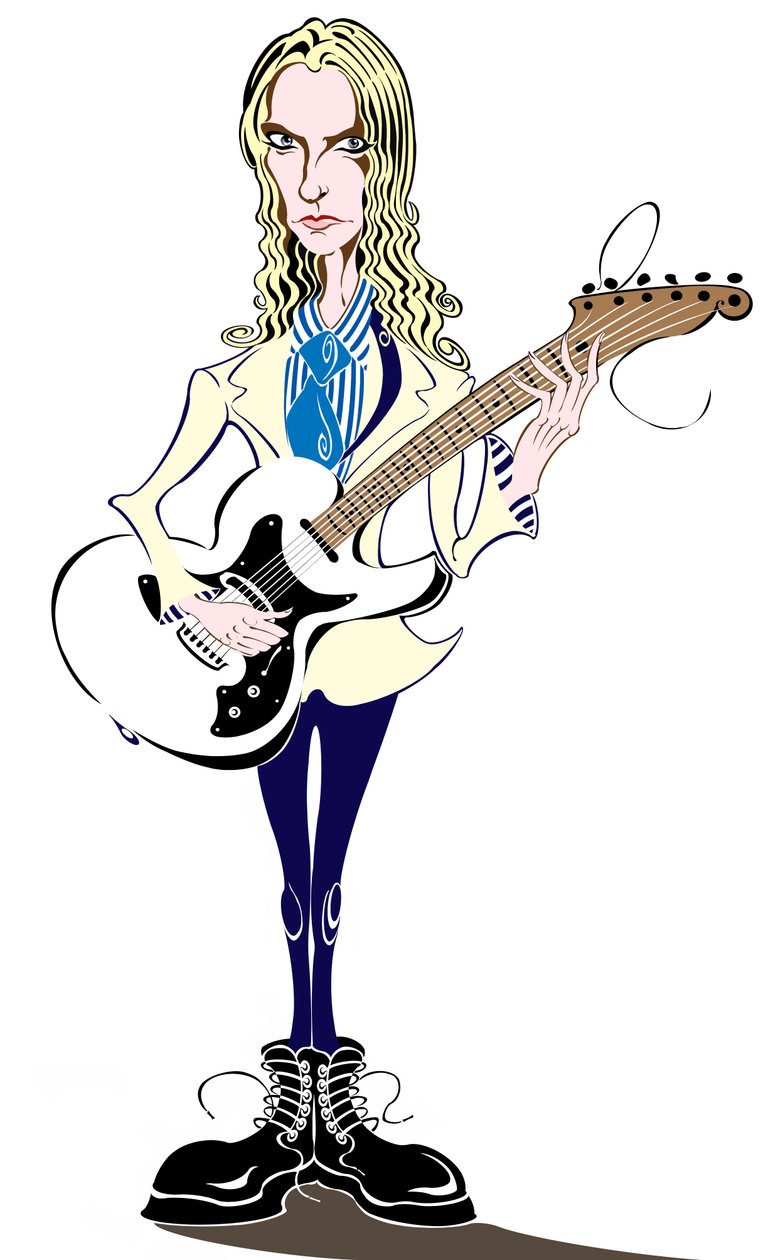 Aimee Mann - caricatura - cantautrice e bassista americana, nata nel 1960 da Neale Osborne