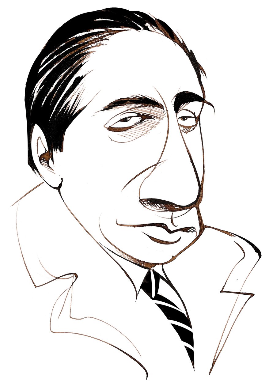 Alfredo Casella, compositore italiano, (1883 - 1947) caricatura da Neale Osborne