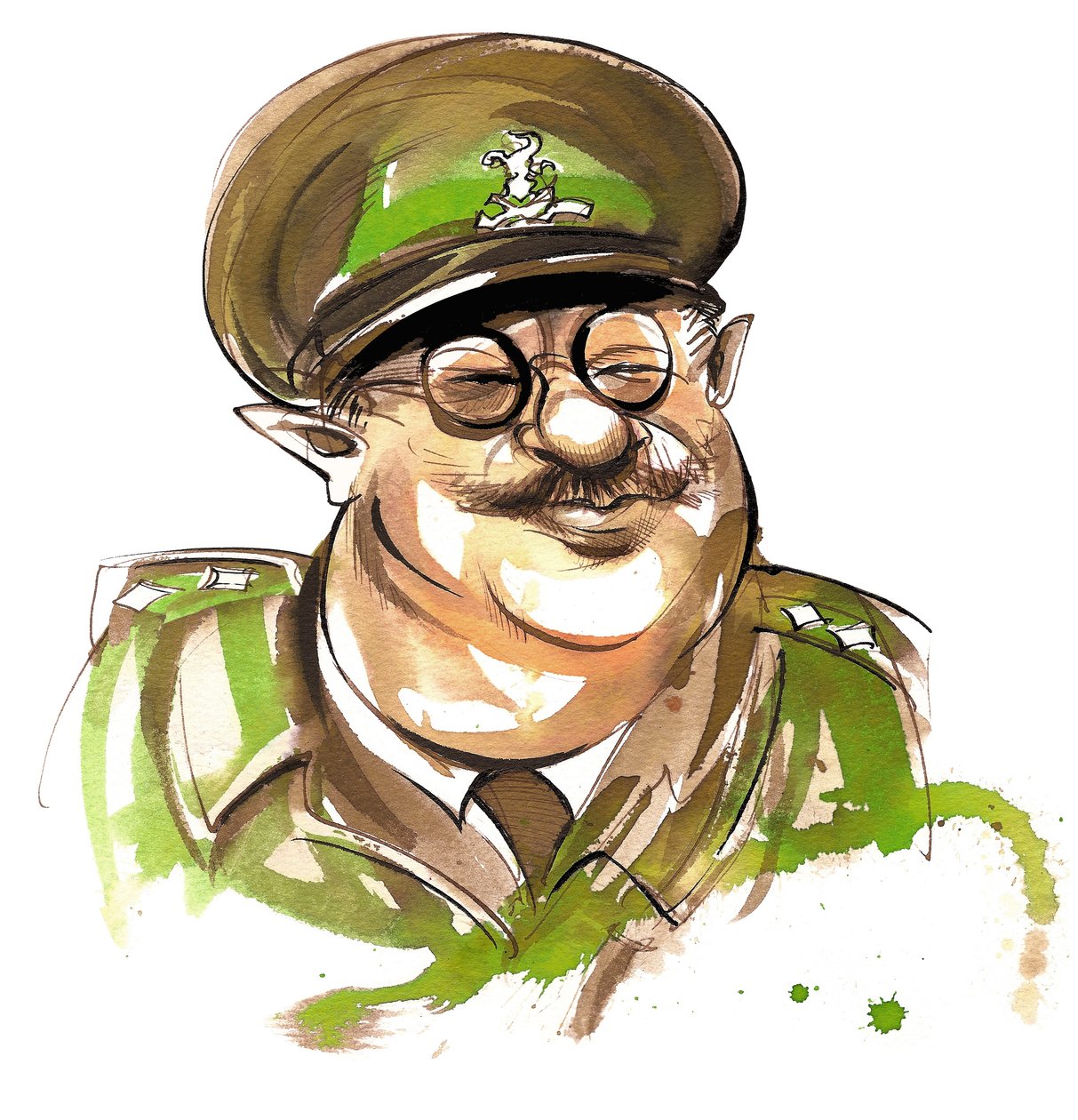 Arthur Lowe come capitano George Mainwaring nella commedia televisiva della BBC Dad