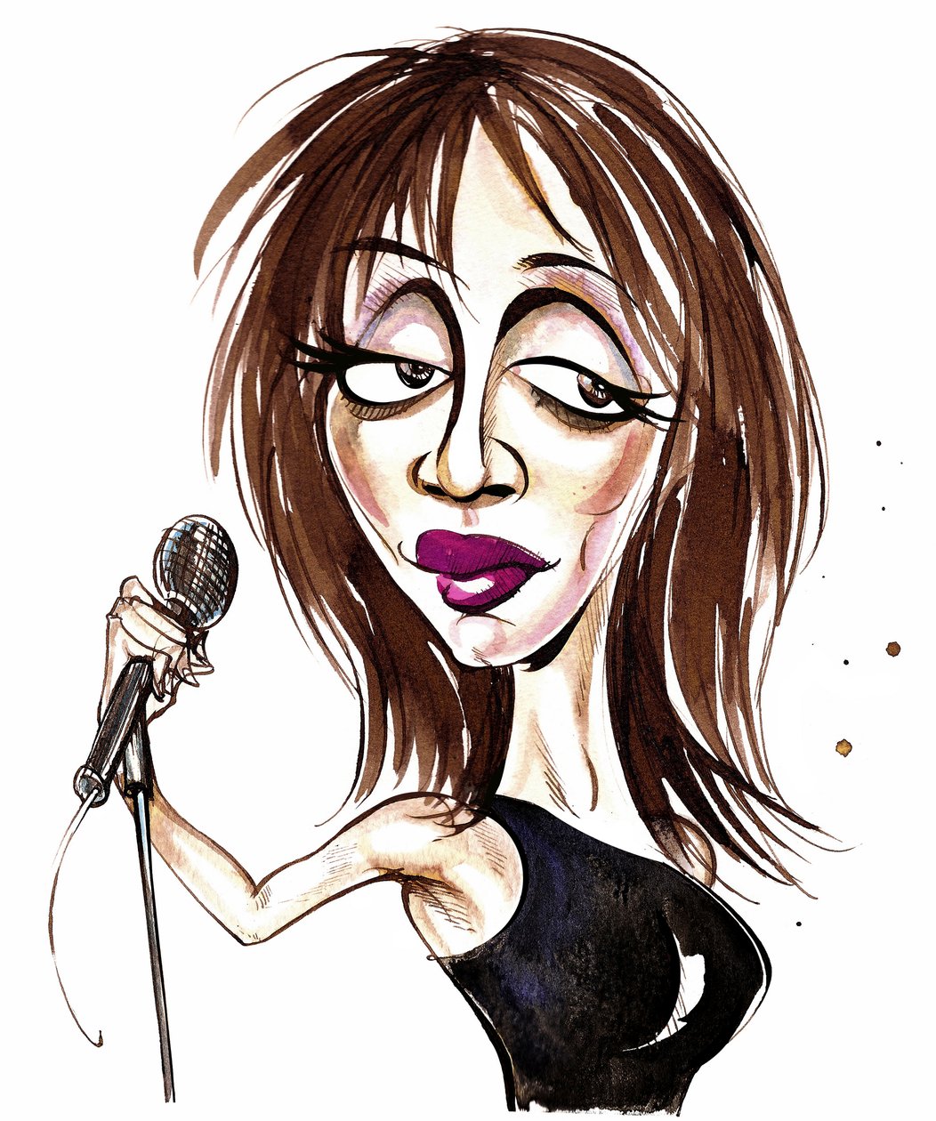 Beverley Knight - caricatura a colori da Neale Osborne