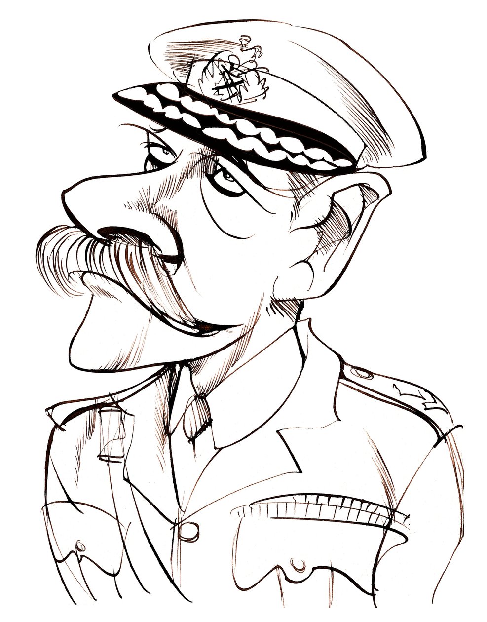 Primo Conte Haig di Bernersyde (1861-1928); caricatura in uniforme da Neale Osborne
