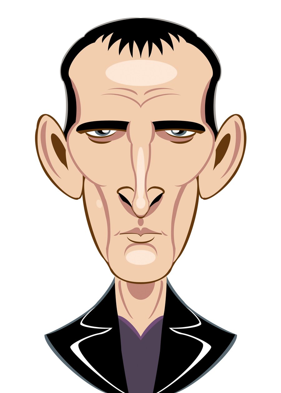Christopher Eccleston come Doctor Who - caricatura da Neale Osborne