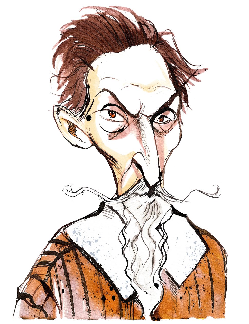 Claudio Monteverdi (1567 - 1643) compositore, gambista, cantante e sacerdote cattolico italiano, caricatura da Neale Osborne