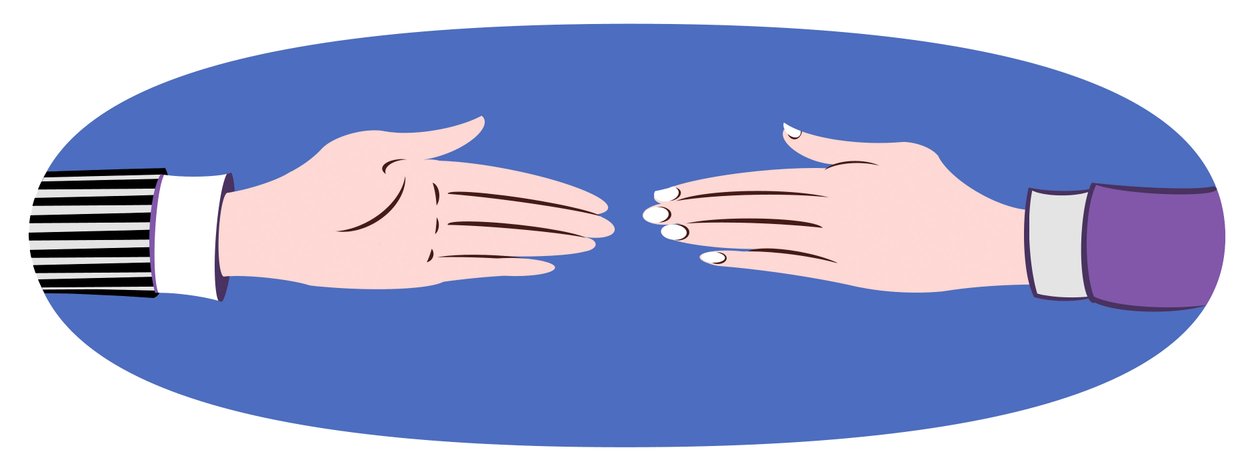 Stretta di mano - illustrazione da Neale Osborne