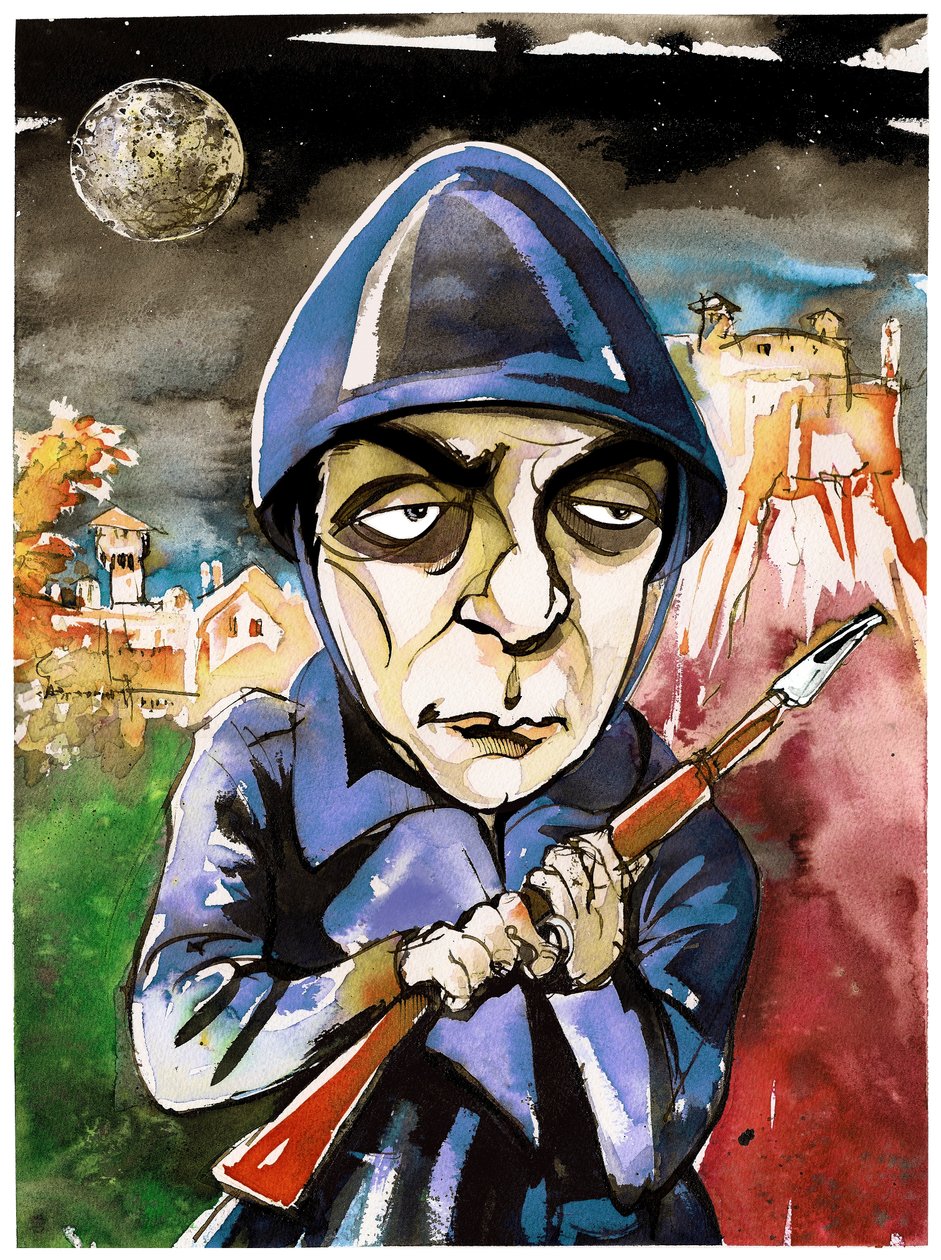 Italo Calvino raffigurato come un giovane durante la Seconda Guerra Mondiale da Neale Osborne