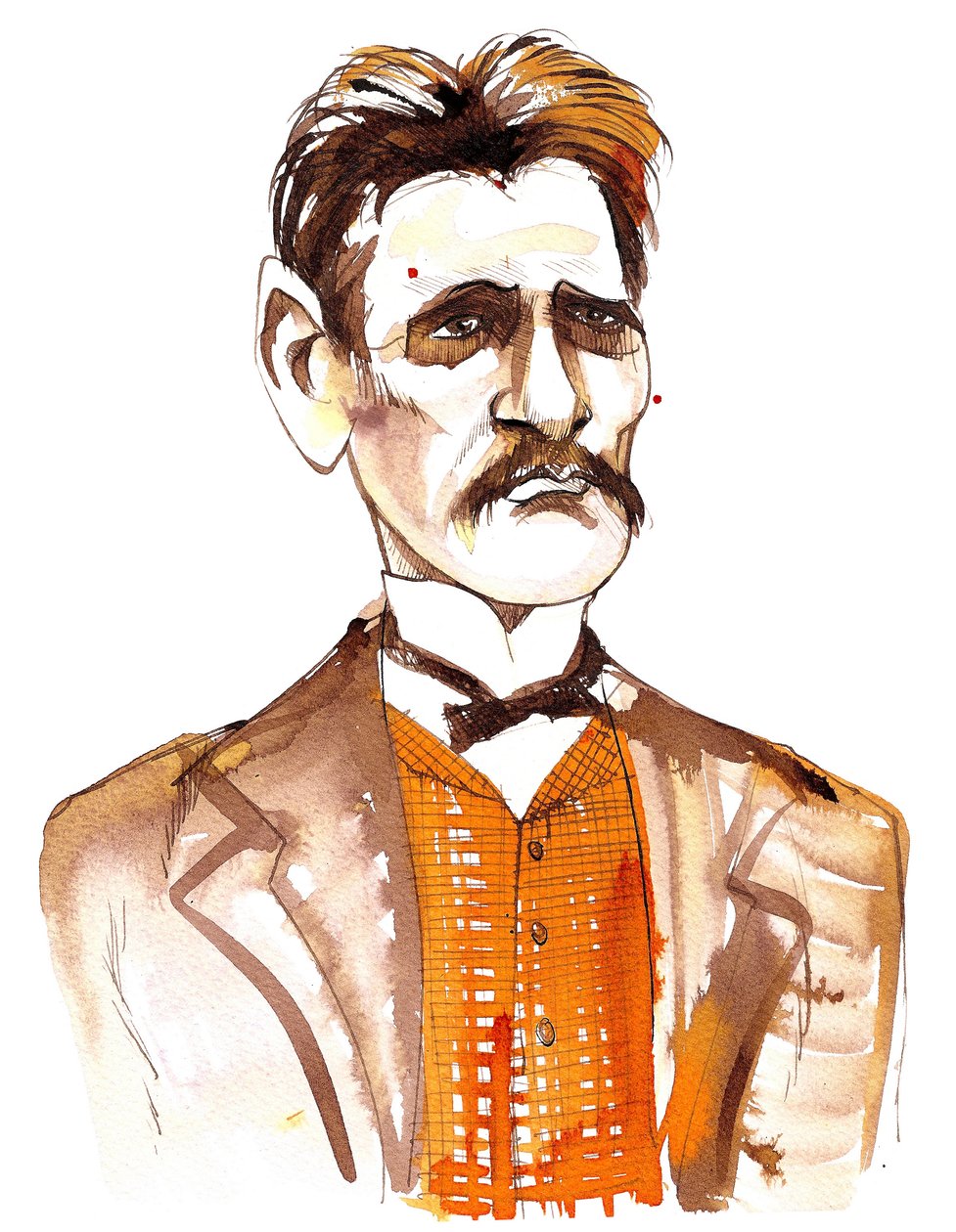 Jean Sibelius, caricaturato da giovane da Neale Osborne