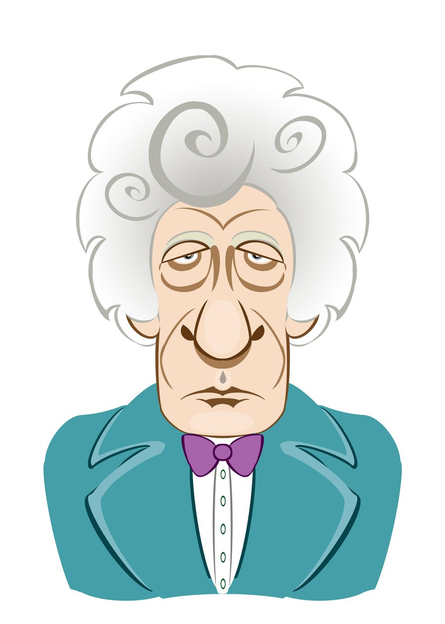 Jon Pertwee come Doctor Who - caricatura da Neale Osborne