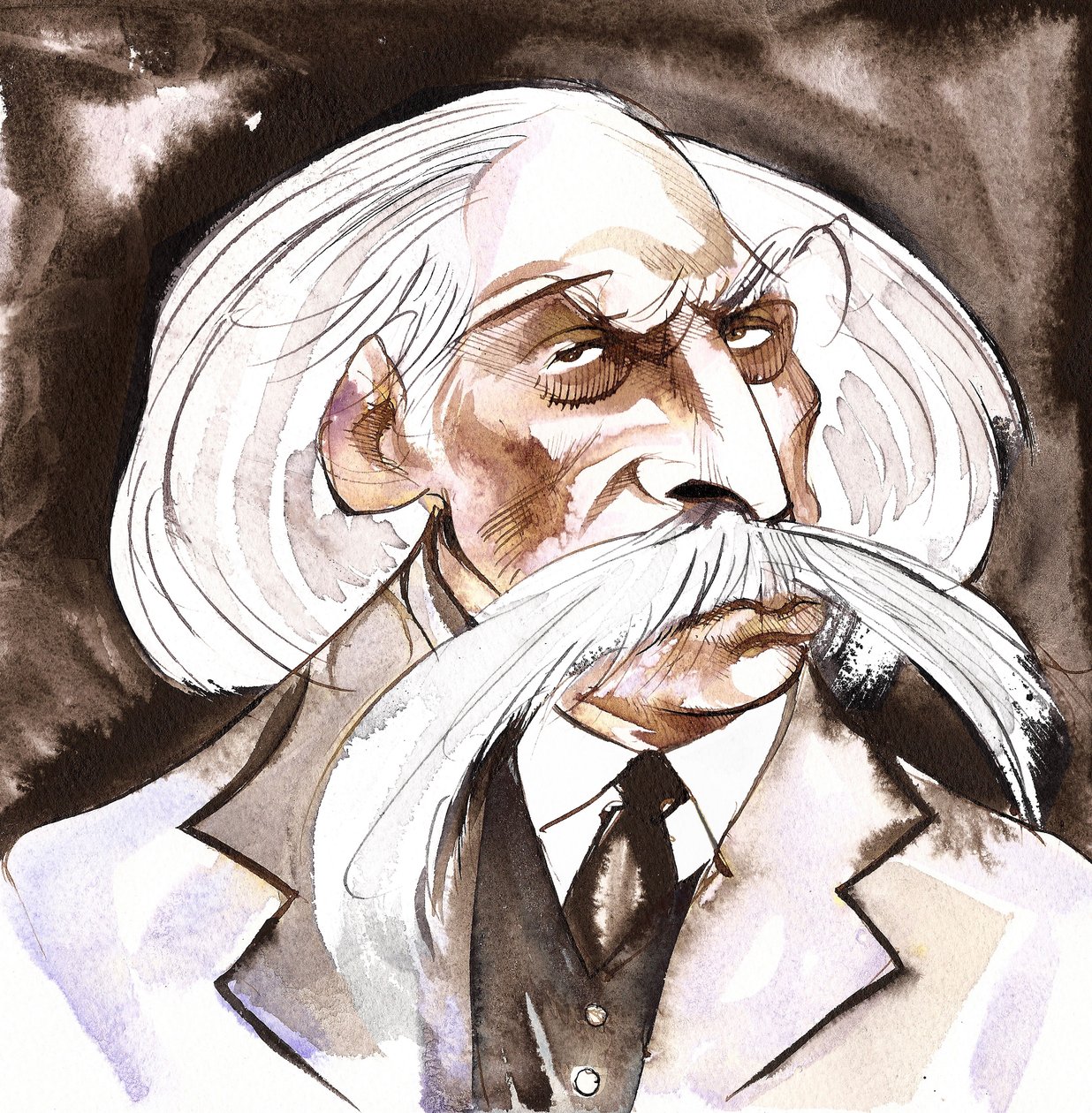 Karl Goldmark (compositore ungherese, 1830-1915) caricatura a colori da Neale Osborne
