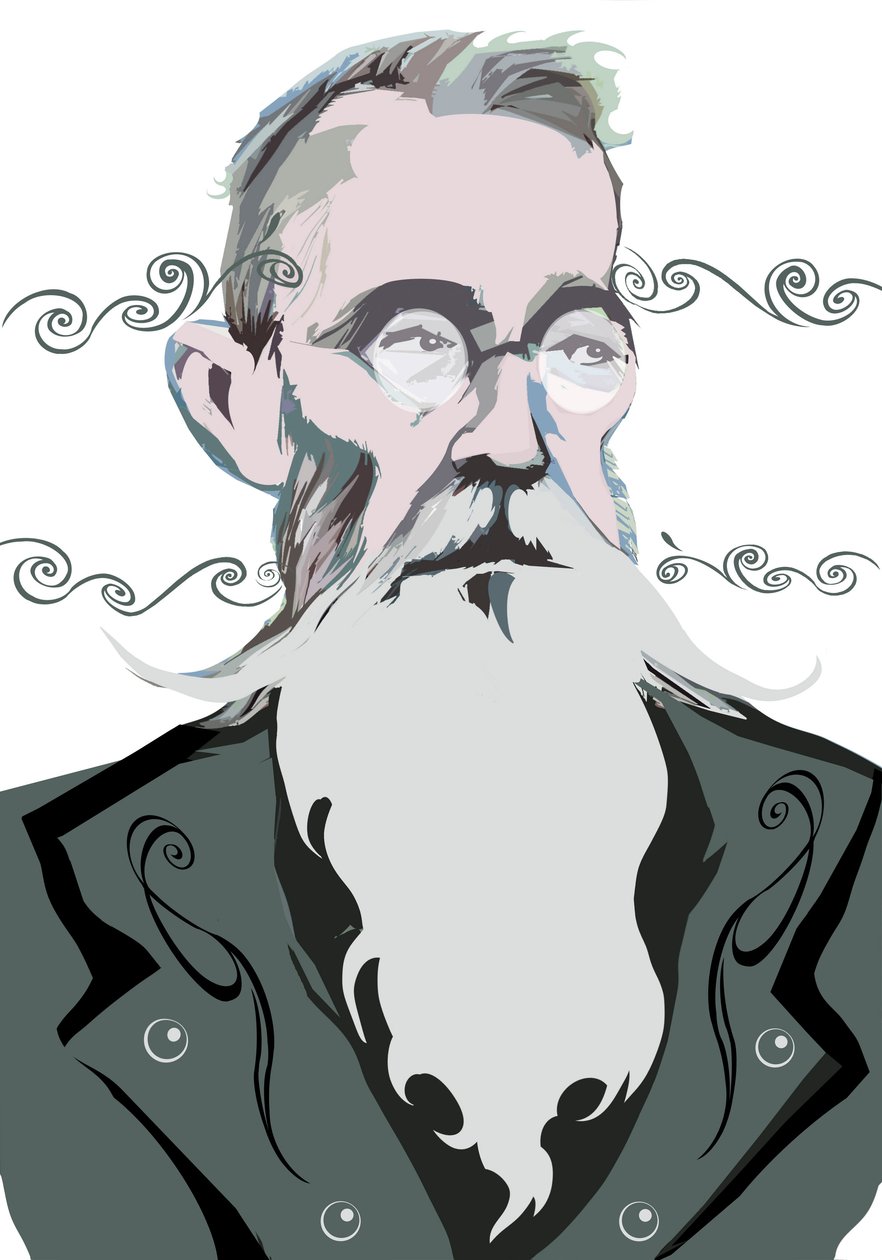 Nikolai Rimsky-Korsakov compositore russo (1844-1908), versione grafica a colori dell