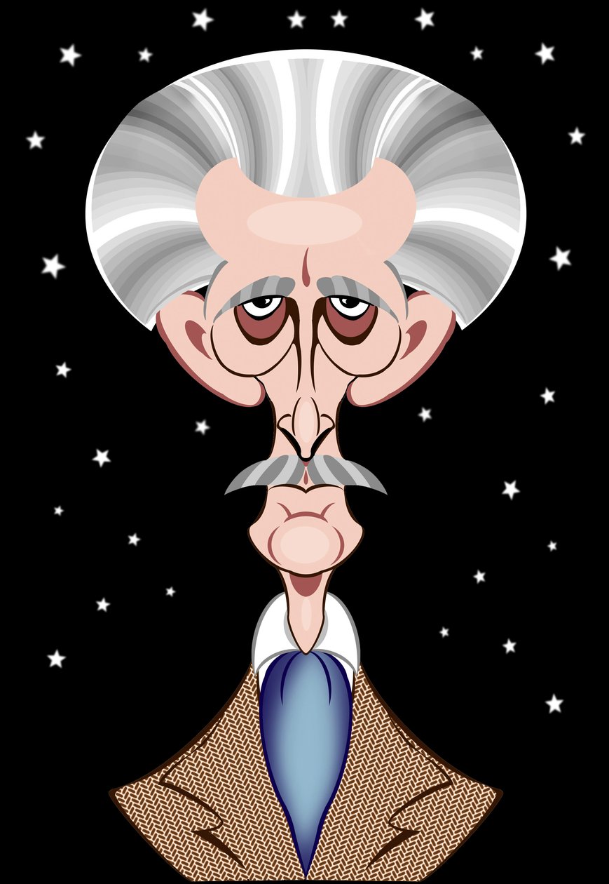 Peter Cushing come Doctor Who - caricatura da Neale Osborne