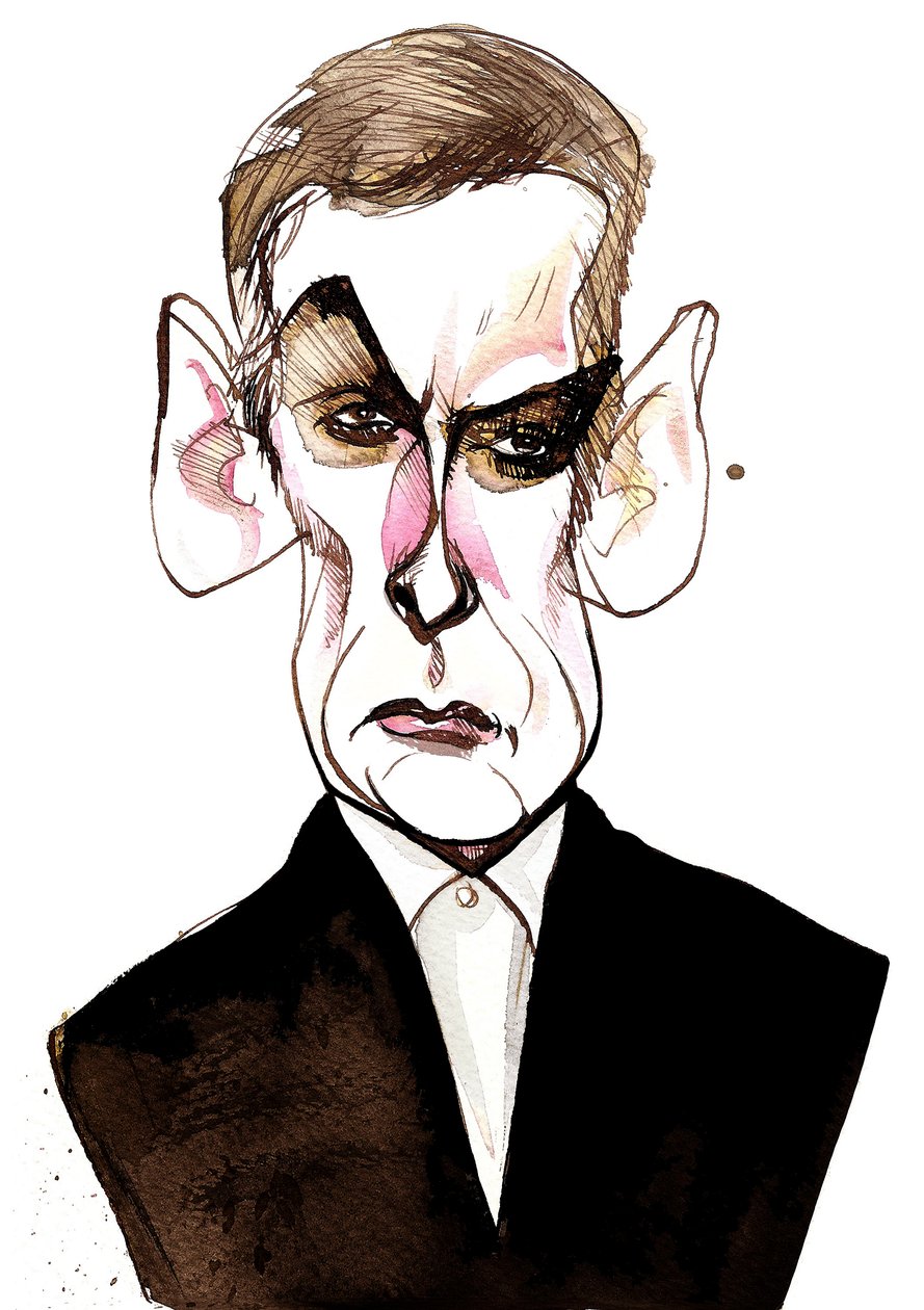 Peter Capaldi, attore e regista scozzese (nato nel 1958); caricatura da Neale Osborne